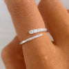 Wholesale S925 Sterling Silver Inlaid Zircon Geometric Fashion Simple Gentle Temperament Joker Opening Adjustable Micropaved Ring For Women