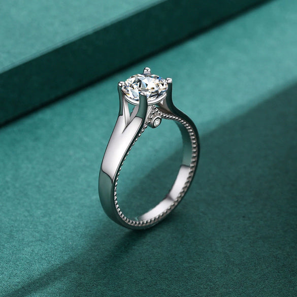 Wholesale S925 Sterling Silver Inlaid Zircon Geometric Light Luxury Simulation Diamond All Match Women's Ring Jewelry