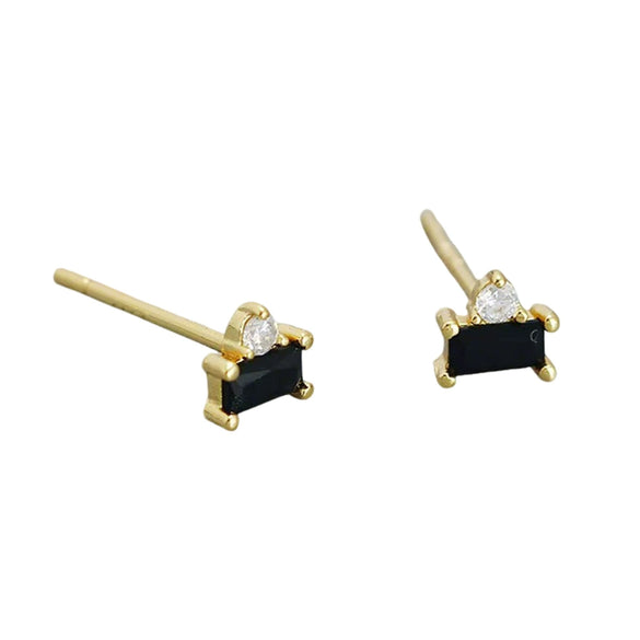 Wholesale S925 Sterling Silver Inlaid Zircon Geometric Minimalist Earrings