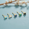 Wholesale S925 Sterling Silver Inlaid Zircon Geometric Minimalist Earrings
