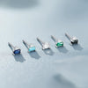 Wholesale S925 Sterling Silver Inlaid Zircon Geometric Minimalist Earrings