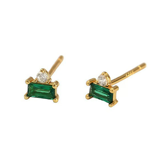 Wholesale S925 Sterling Silver Inlaid Zircon Geometric Minimalist Earrings