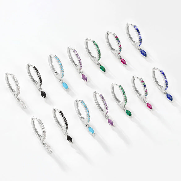 Wholesale S925 Sterling Silver Ins Wind Earrings With Encrusted Diamond Horse Eye Stone And Insect Pattern For Women