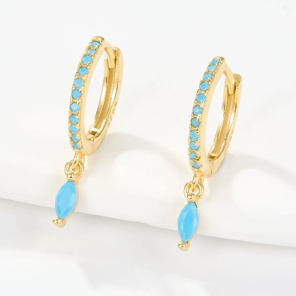 Wholesale S925 Sterling Silver Ins Wind Earrings With Encrusted Diamond Horse Eye Stone And Insect Pattern For Women