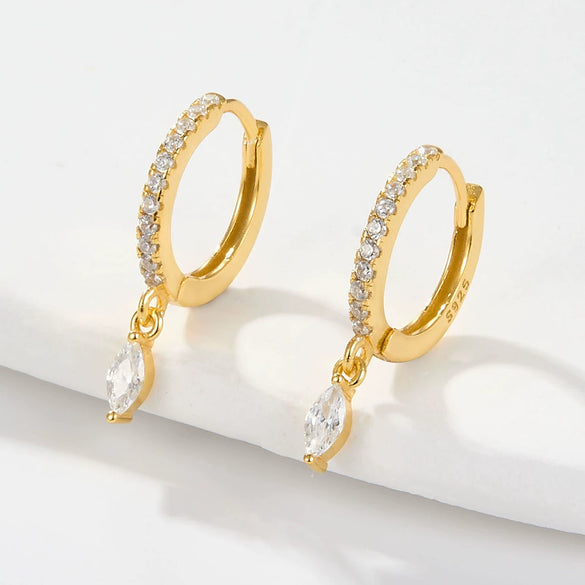 Wholesale S925 Sterling Silver Ins Wind Earrings With Encrusted Diamond Horse Eye Stone And Insect Pattern For Women