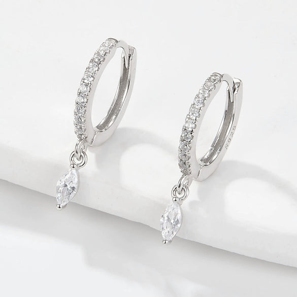 Wholesale S925 Sterling Silver Ins Wind Earrings With Encrusted Diamond Horse Eye Stone And Insect Pattern For Women