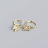 Wholesale S925 Sterling Silver Insect Butterfly Earbuckle Earrings With Electroplating Sweet Style For Female