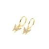 Wholesale S925 Sterling Silver Insect Butterfly Earbuckle Earrings With Electroplating Sweet Style For Female