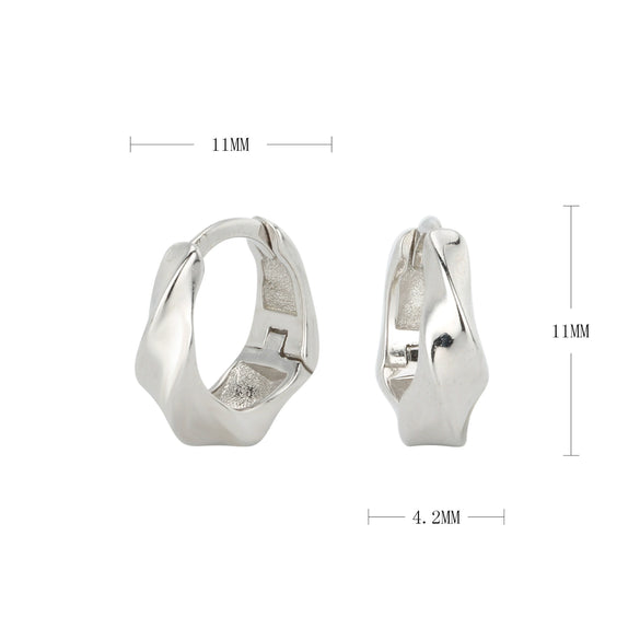 Wholesale S925 Sterling Silver Irregular Bump Wave Design Electroplated Women's Ear Ring