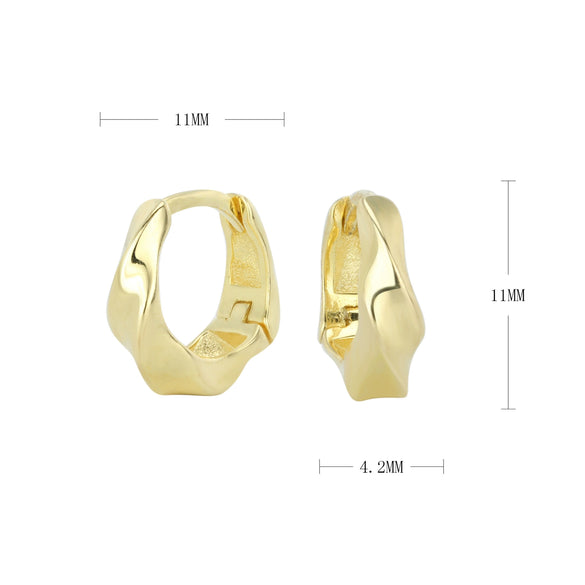 Wholesale S925 Sterling Silver Irregular Bump Wave Design Electroplated Women's Ear Ring