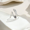 Wholesale S925 Sterling Silver Irregular Geometric Design Electroplated Platinum Or 18K Gold Fashion Ring For Women