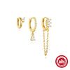 Wholesale S925 Sterling Silver Irregular Geometric Petal Tassel Electroplated Diamond Earrings For Women