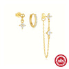 Wholesale S925 Sterling Silver Irregular Geometric Petal Tassel Electroplated Diamond Earrings For Women