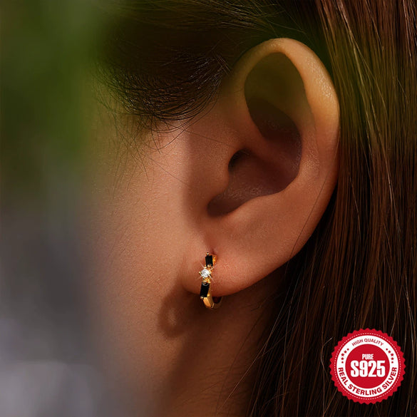 Wholesale S925 Sterling Silver Irregular Geometric Zircon Earrings With Electroplating For Women