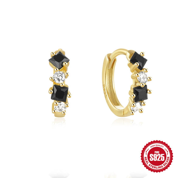 Wholesale S925 Sterling Silver Irregular Geometric Zircon Earrings With Electroplating For Women