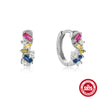 Wholesale S925 Sterling Silver Irregular Geometric Zircon Earrings With Electroplating For Women