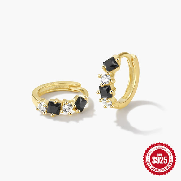 Wholesale S925 Sterling Silver Irregular Geometric Zircon Earrings With Electroplating For Women