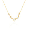 Wholesale S925 Sterling Silver Irregular Geometric Zircon Stacked Clavicle Chain Necklace With Electroplating For Women