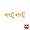 Wholesale S925 Sterling Silver Irregular Ladder Square Zircon Geometric Fashion Earrings With Electroplating For Women
