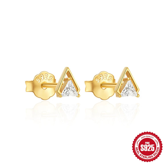 Wholesale S925 Sterling Silver Irregular Ladder Square Zircon Geometric Fashion Earrings With Electroplating For Women