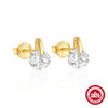 Wholesale S925 Sterling Silver Irregular Ladder Square Zircon Geometric Fashion Earrings With Electroplating For Women