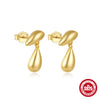 Wholesale S925 Sterling Silver Irregular Smooth Minimalist Drop Earrings With Electroplating