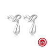 Wholesale S925 Sterling Silver Irregular Smooth Minimalist Drop Earrings With Electroplating