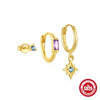 Wholesale S925 Sterling Silver Irregular Star Month Fashion Tassel Earring 3 Piece Set With Geometric Pattern And Electroplating Treatment