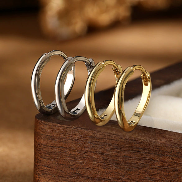 Wholesale S925 Sterling Silver Irregular Wave Geometric Fashion Simple Versatile Earrings