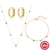 Wholesale S925 Sterling Silver Jewelry Suit With Love Water Drops Bells Pattern Electroplated O Chain Earrings Necklace Bracelet Unisex