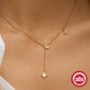 Wholesale S925 Sterling Silver 18K Gold Plated Star Moon Oil Drop Pendant Tassel Necklace With Geometric Design And Zircon Treatment