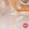 Wholesale S925 Sterling Silver 18K Gold Plated Star Moon Oil Drop Pendant Tassel Necklace With Geometric Design And Zircon Treatment