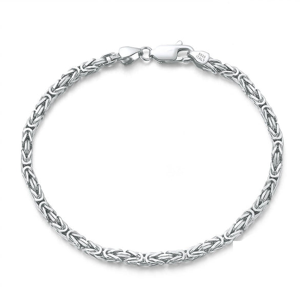 Wholesale S925 Sterling Silver Keel Chain Hiphop Unisex Necklace With Geometric Pattern