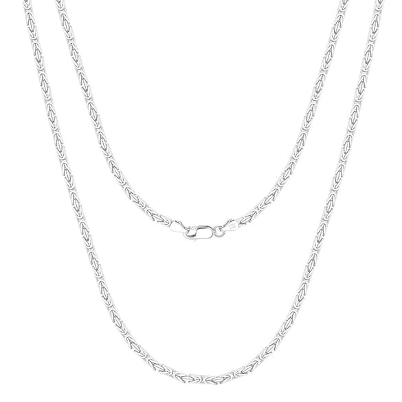 Wholesale S925 Sterling Silver Keel Chain Hiphop Unisex Necklace With Geometric Pattern