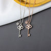Wholesale S925 Sterling Silver Key Lock Necklace For Women With Cross Chain And Electroplating Treatment