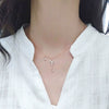 Wholesale S925 Sterling Silver Key Lock Necklace For Women With Cross Chain And Electroplating Treatment