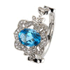 Wholesale S925 Sterling Silver Lace Flower Crystal Ring Set With Gems In Light Luxury Style