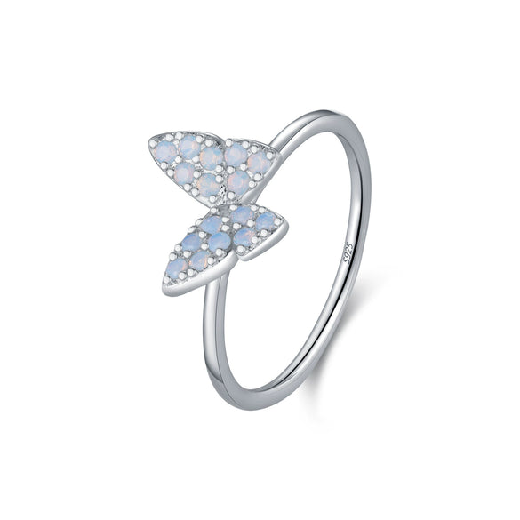 Wholesale S925 Sterling Silver Lady Style Butterfly Crystal Ring With Electroplating