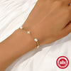 Wholesale S925 Sterling Silver Leaf Grass Pearl Fashion Elegant Women's Bracelet With Electroplating And Real Gold Plating Geometric Design