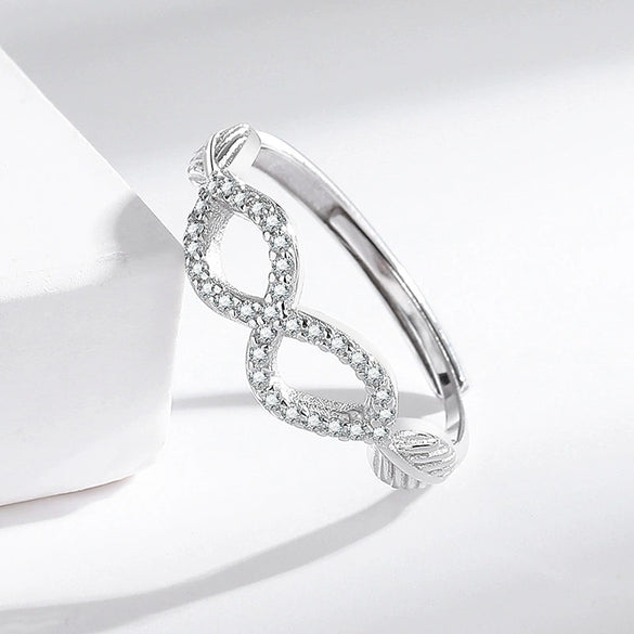 Wholesale S925 Sterling Silver Leaf Ring With Letters Numbers Text Electroplated Fashion Jewelry