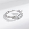 Wholesale S925 Sterling Silver Leaf Ring With Letters Numbers Text Electroplated Fashion Jewelry