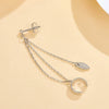Wholesale S925 Sterling Silver Leaf Tassel Ear Clip Earrings With Flower Pattern And Electroplating For Women