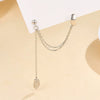 Wholesale S925 Sterling Silver Leaf Tassel Ear Clip Earrings With Flower Pattern And Electroplating For Women