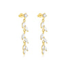 Wholesale S925 Sterling Silver Leaf Zircon Ins Style Exquisite Ear Studs Electroplated Ear Jewelry