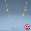 Wholesale S925 Sterling Silver Leaves Four Claw Diamond Stacked Collarbone Necklace For Women With Geometric Design And Electroplating