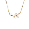 Wholesale S925 Sterling Silver Leaves Pattern Necklace Set With Diamonds For Women