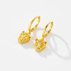 Wholesale S925 Sterling Silver Leopard Animal Ear Hanging Earrings With Geometric Design 18K Gold Electroplated For Women
