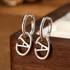 Wholesale S925 Sterling Silver Letter Earrings Simple And Highend Glossy Oval Niche Design Electroplated