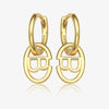 Wholesale S925 Sterling Silver Letter Earrings Simple And Highend Glossy Oval Niche Design Electroplated