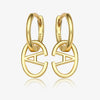 Wholesale S925 Sterling Silver Letter Earrings Simple And Highend Glossy Oval Niche Design Electroplated